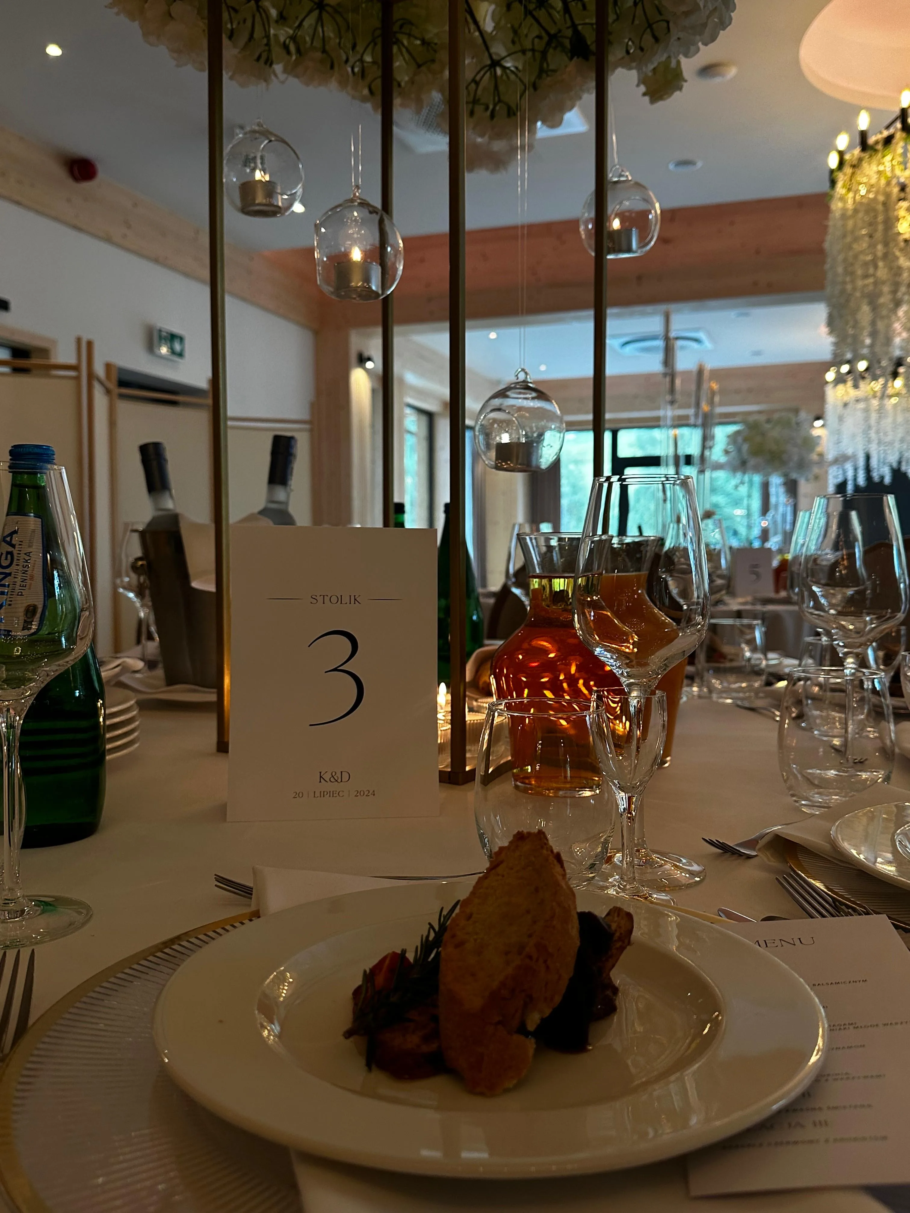 Sala bankietowa Złotego Kłosa przygotowana na przyjęcie